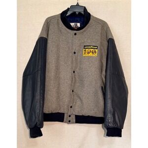VTG Goodyear 100 Year Anniversary 1898-1998 Leather Wool Embroider Bomber USA 2X